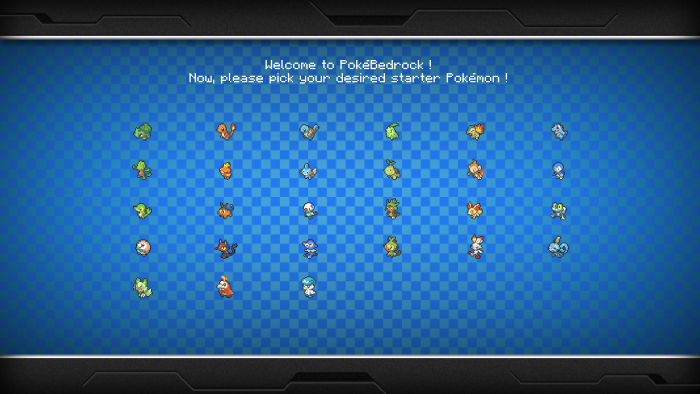 Starter Pokemon selection screen