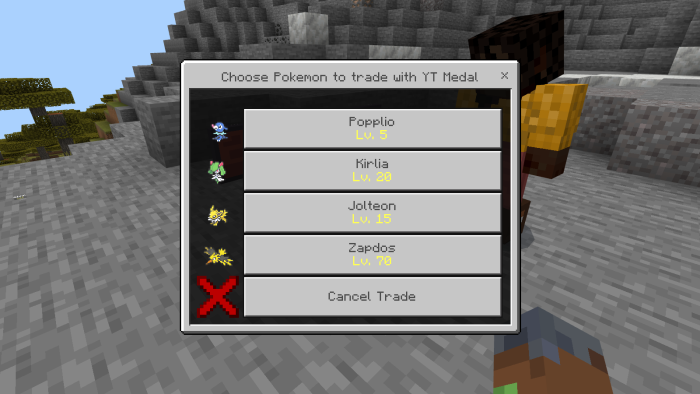 Selecting Pokemon to trade