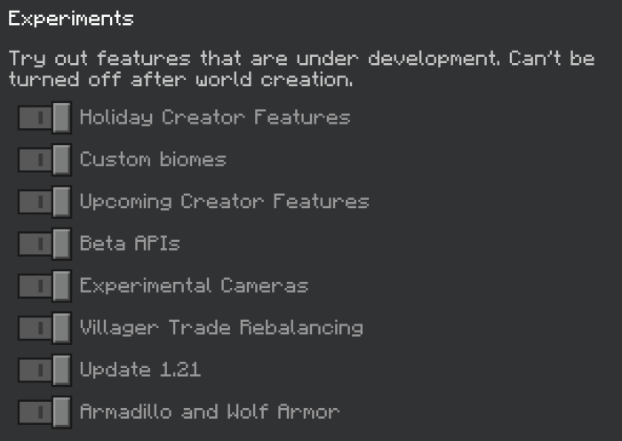 Experimental settings
